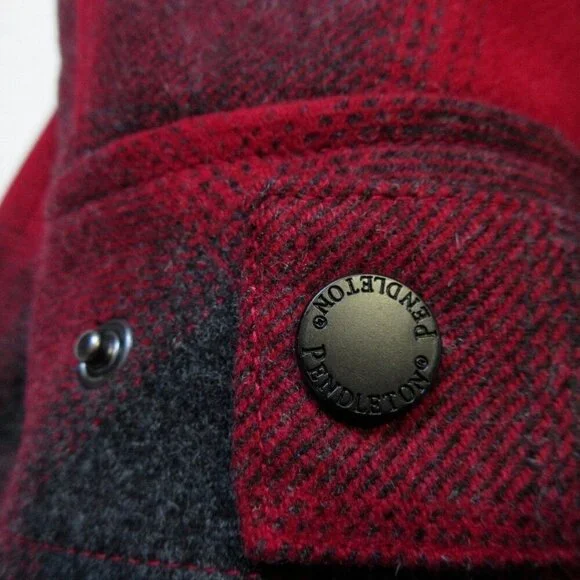 NWT Pendleton Men's Longmont in Red Ombre Plaid Wool Blend Shirt Jacket S - Picture 5 of 8